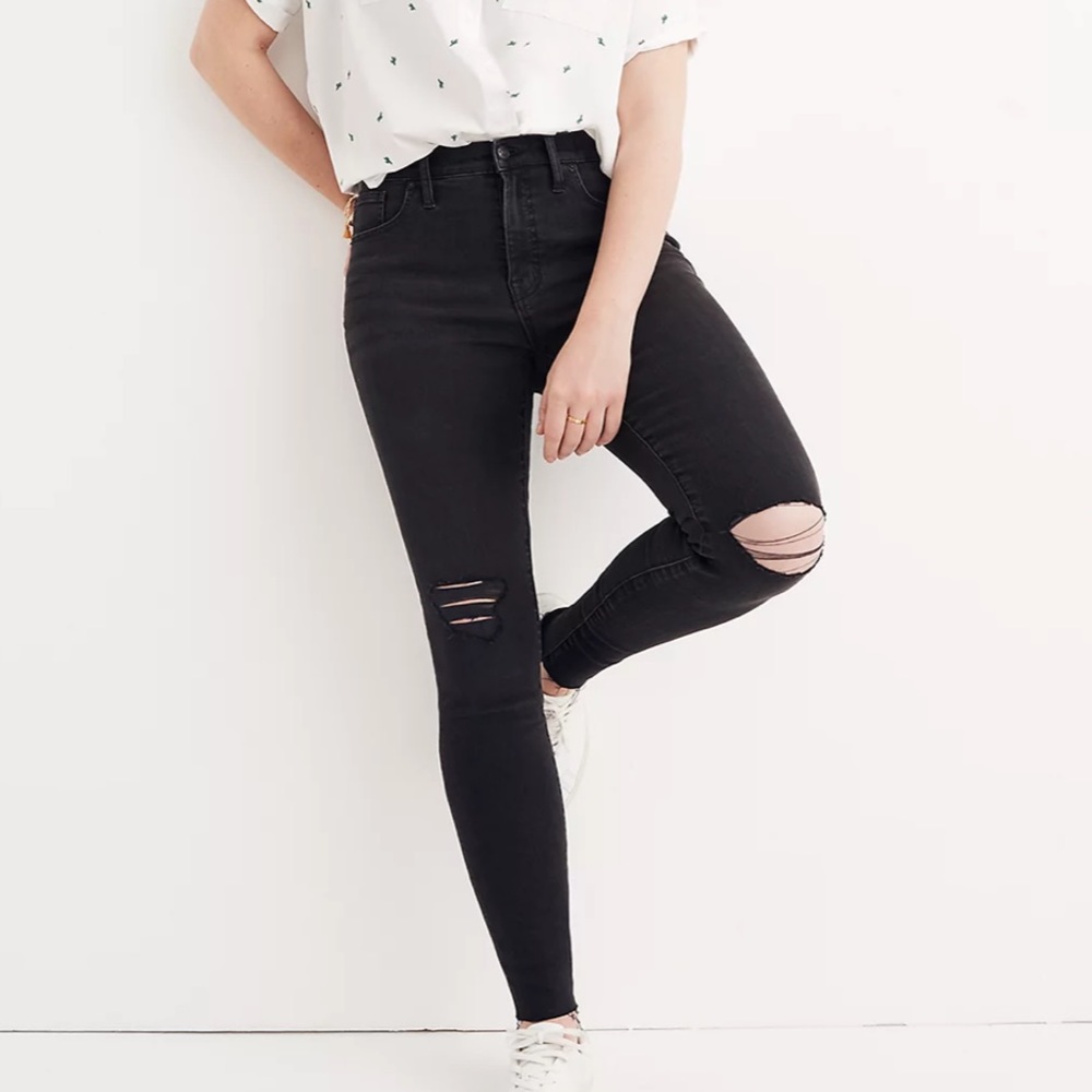 madewell roadtripper ripped high waist skinny jeans